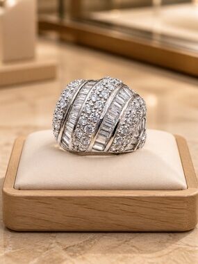 Size 6 CZ gemstone 925 Sterling silver ring